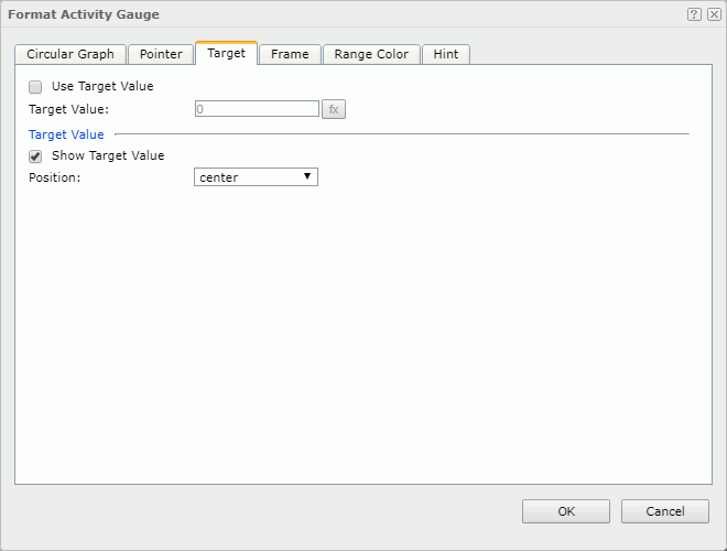 Format Activity Gauge dialog - Target