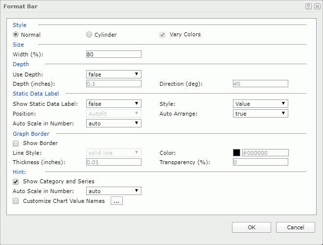 Format Bar dialog box