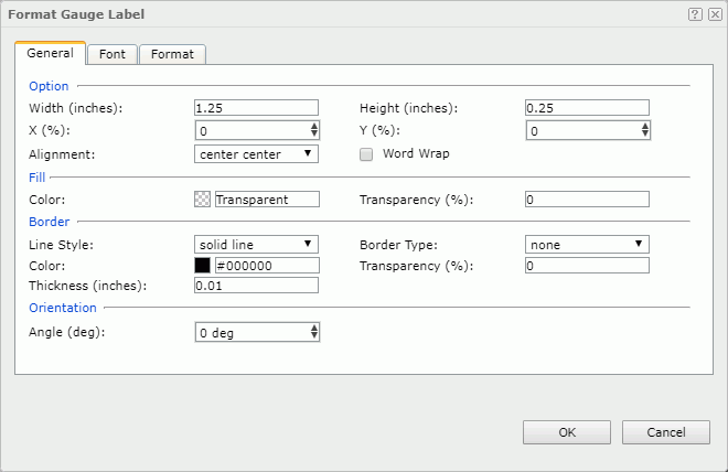 Format Gauge Label - General