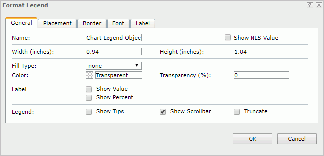 Format Legend dialog - General