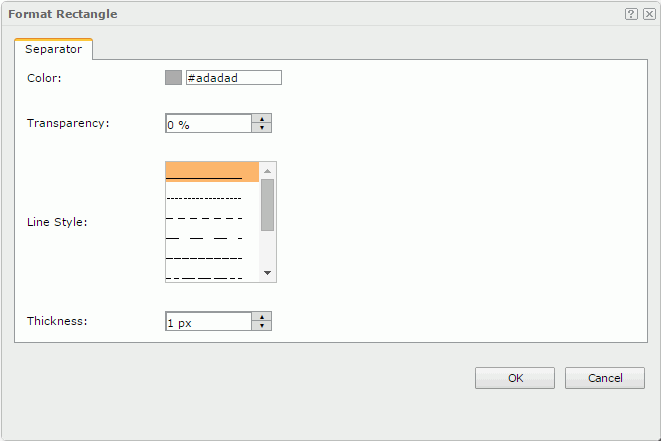 Format Rectangle dialog