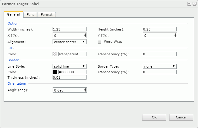 Format Target Label - General