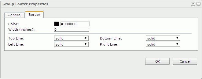 Group Footer Properties dialog - Border tab