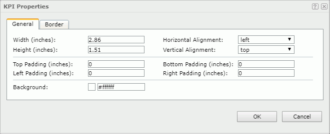 KPI Properties dialog - General tab