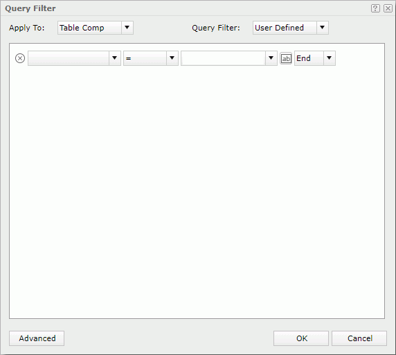 Query Filter dialog - Basic mode