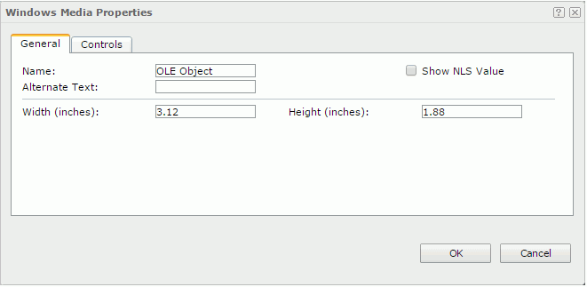 Windows Media Properties dialog - General tab