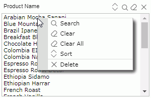 Filter Panel options