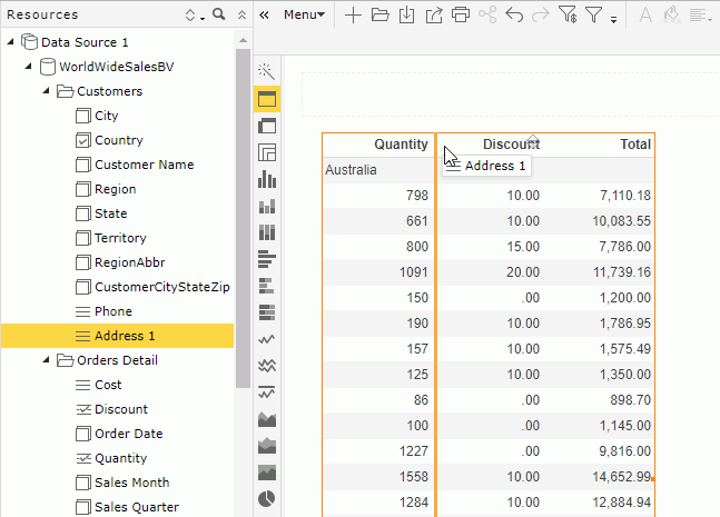 Drag to Add Column