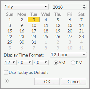 Calendar dialog